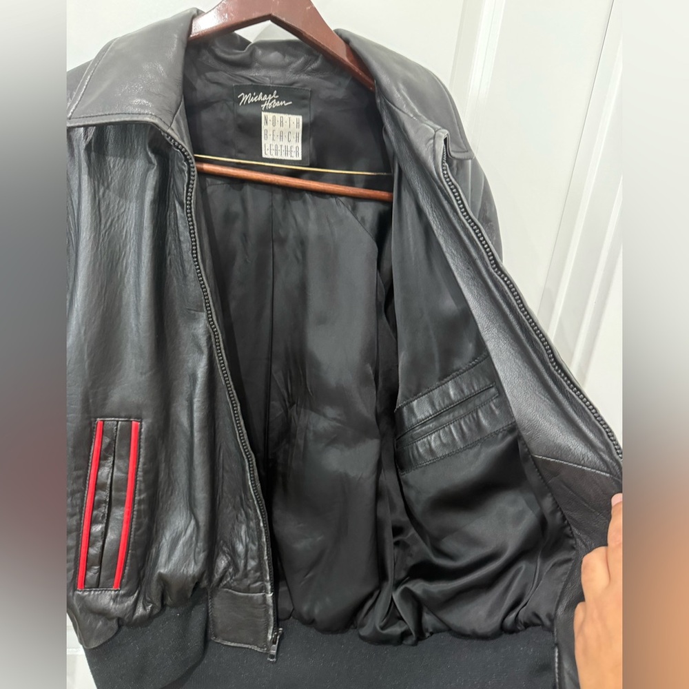 Vintage John Lennon Custom Black Leather Jacket - Picture 6 of 8
